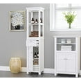 thumbnail image 4 of Spirich Bathroom Freestanding Storage Cabinet with Two Tier Open Shelves, Tall Slim Cabinet with Door and Drawer, Floor Linen Tower (White), 4 of 8