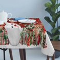 thumbnail image 4 of Red Christmas Snowman Table Cloth Waterproof Tablecloths, Xmas Snowflake Elk Tree Balls Tablecloth Dining Table Cover for Kitchen Party Tabletop Outdoor, Rectangle Tablecloth 54x108 Inch, 4 of 9