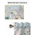 thumbnail image 6 of Teal Tulip Butterfly Bathroom Window Curtain, Beige Turquoise Floral Farmhouse Blue Light Filtering Coffee Kitchen Curtains, Bedroom Living Room Curtains 2 Panel 84"x54", 6 of 6