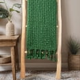 thumbnail image 4 of Home Soft Things Basket Weave Throw Blanket with Braided Tassels, Reversible Lightweight Super Soft Cozy Throw Blanket, 50x60 inches, Green, 4 of 9