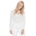 thumbnail image 4 of Yemak Women's Lightweight V Neck Long Sleeve Bell Sleeve Pullover Sweater Ivory-L-BD, 4 of 5