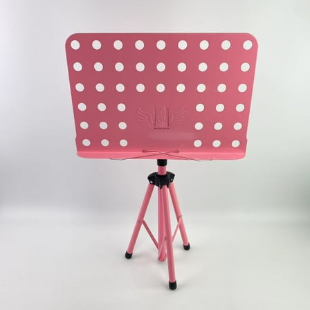 BLAUE KATZE Sheet music stands ,Pink Music Stand, Portable Music Sheet Stand, Foldable and Height-Adjustable Music Stand, Suitable for Playing Musical Instruments and Traveling Out