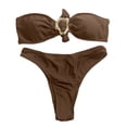 thumbnail image 4 of Daznico Women's Bandeau Bikini Set, Strapless O-Ring Top with High Cut Bottoms,M, 4 of 4