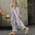 thumbnail image 5 of Women's Boho Palazzo Pants Wide Leg Beach Pants High Waisted Lounge Pants with Pockets, 5 of 7
