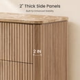 thumbnail image 5 of Hvoonc 54.5" Wide 6 Drawer Dresser for Bedroom with Faux Marble Top, Modern Curved-Corner Fluted Oak Storage Cabinet, 5 of 7