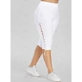 thumbnail image 4 of Ata para arriba el lado de talle alto tamaño extra grande de los pantalones de Capri Rosegal  Pantalones de talla grande, 4 of 5