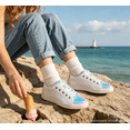 thumbnail image 6 of LUCKY STEP Womens Glitter Sneakers Sparkly Low Top Lace-Up Casual Shoes,White Hologram, 6 of 9