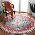 thumbnail image 2 of SAFAVIEH Tucson Otis Traditional Machine Washable Area Rug, 6'6" x 6'6" Round, Beige/Blue, 2 of 8