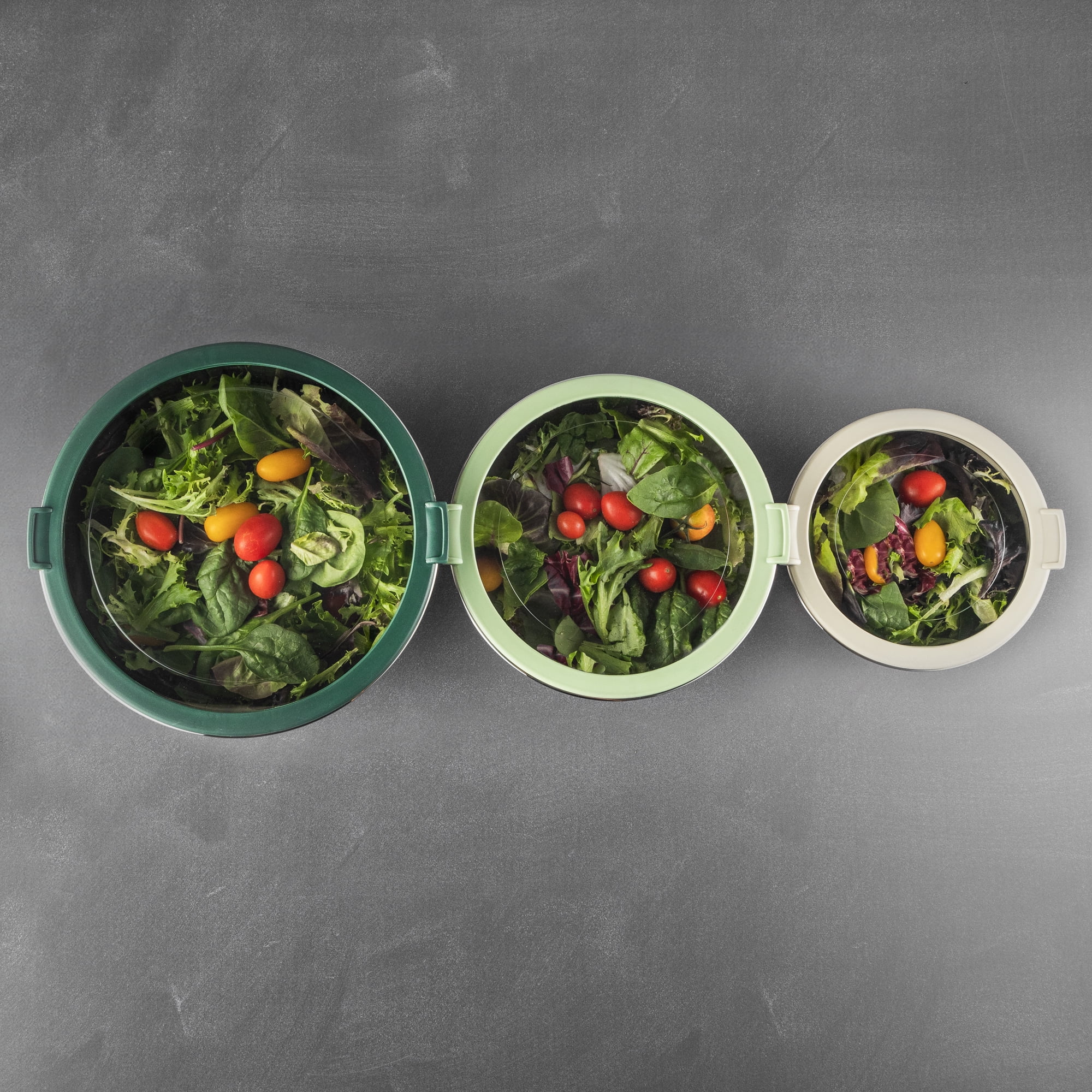 Thyme & Table 6-Piece Nesting Mixing Bowl Set with Easy Grip Transparent Lids - Green