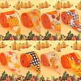 thumbnail image 2 of GFHFHITJ Thanksgiving Ribbon, Festival Theme Pumpkin Maple Leaf Truck Style Grilled Decorative Ribbon Autumn Harvest for Craft Wrapping Wreath Bows Party Home, 2 of 5
