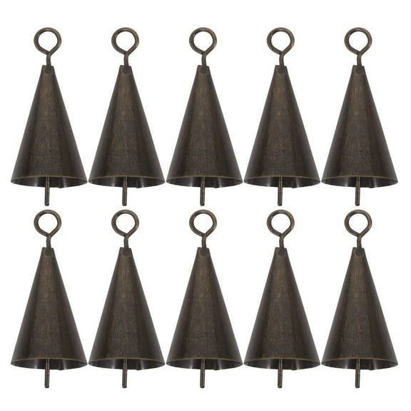 OUNONA 10pcs Rustic Metal Hanging Bells Vintage Jingle Bells For Christmas Decor Mini Cow Bells For Door Knob Antique Wind Chimes