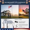 thumbnail image 6 of Yescom Bravery 20ft 13 Gauge Sectional Flag Pole with Solar Light Outside House, Silver, 6 of 10