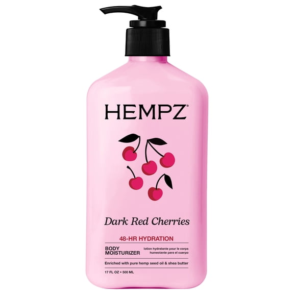 Hempz Dark Red Cherries Herbal Body Moisturizer Lotion, 17 fl oz