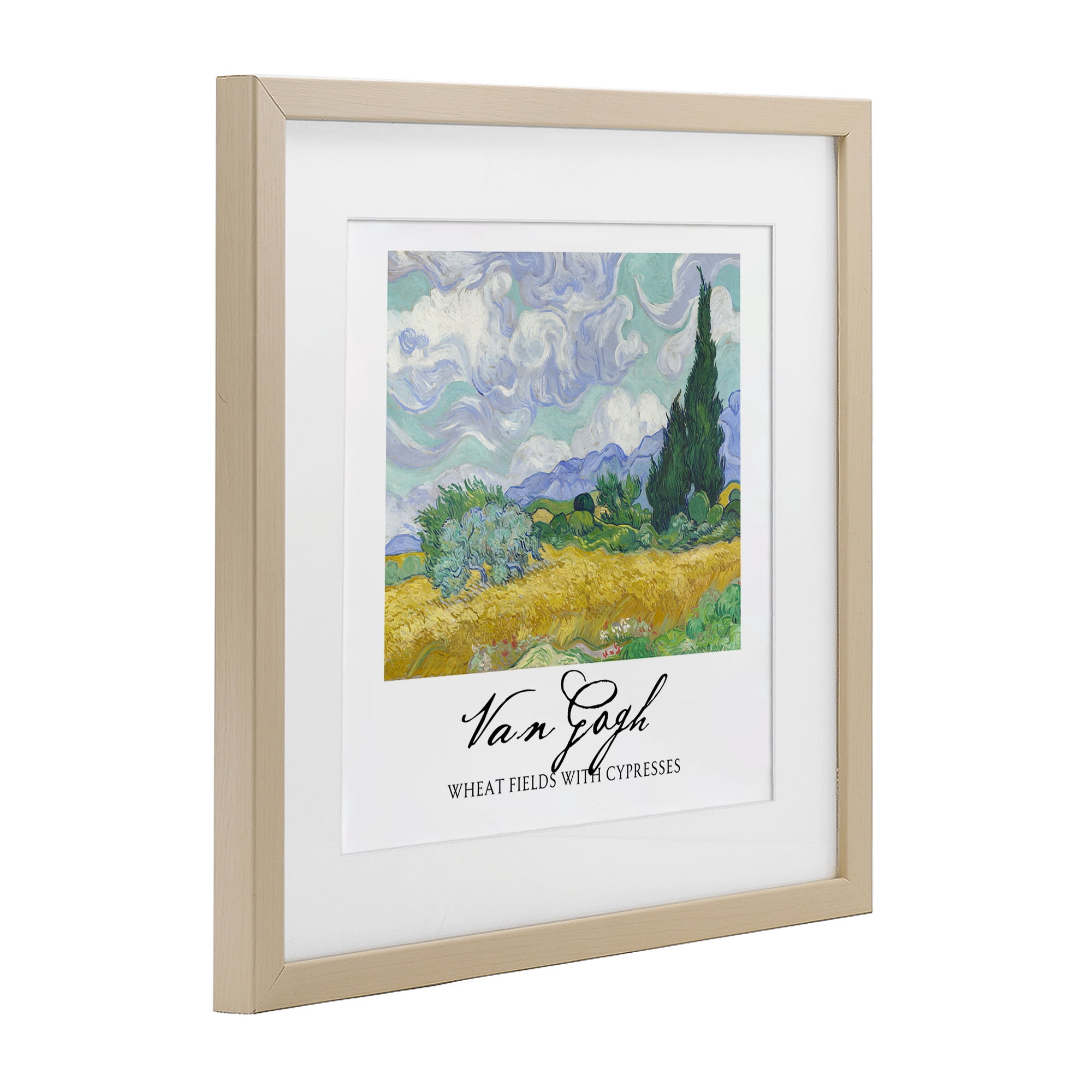 Stupell Industries Van Gogh Wheat Field with Cypresses Birch Framed Print Under Glass, design by Vintage Hustle