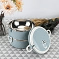 thumbnail image 4 of Jadeshay Boîte à Lunch Thermique - Récipient de Nourriture de boîte à Lunch de Nouilles de Riz isolées Thermos Bleues en Acier Inoxydable Portable, 0,7 L/Couche(2 Layer), 4 of 8