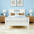 thumbnail image 5 of edx Twin Bed with Headboard, Solid Wood Platform Bed, Twin Size Bed Frame with Sturdy Wood Slats Support, White - No Box Spring Required, 5 of 7