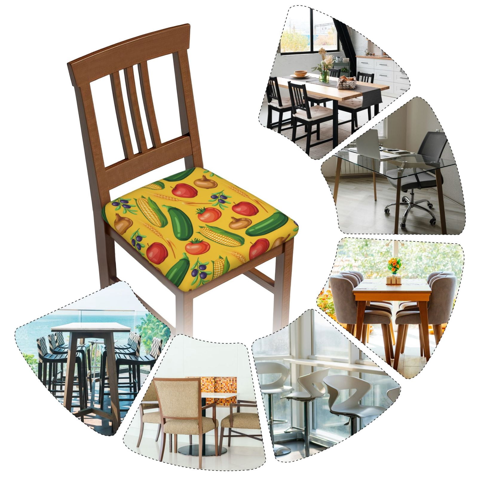 Vsdgher Colorful Vegetables Couch Cushion Covers, Non-Slip Sofa Seat Cushion Slipcovers, Soft Couch Covers（Don't include seat cushion）Four Pieces