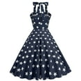 thumbnail image 4 of 4th of July 50s Dress for Women Vintage Cocktail Halter Dress Independence Day Printed 1950s Rockabilly Party Dress Bridesmaid Audrey Dress, 4 of 6