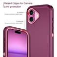 thumbnail image 3 of Petocase for iPhone 16 Plus Case,Shockproof Dust/Drop Proof 3 in 1 Full Body Rugged Heavy Duty Durable Cover,Red/Pink, 3 of 7