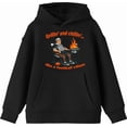 thumbnail image 4 of Grillin' and Chillin' Like A Football Villain Youth Black Long Sleeve Hoodie-XS, 4 of 6