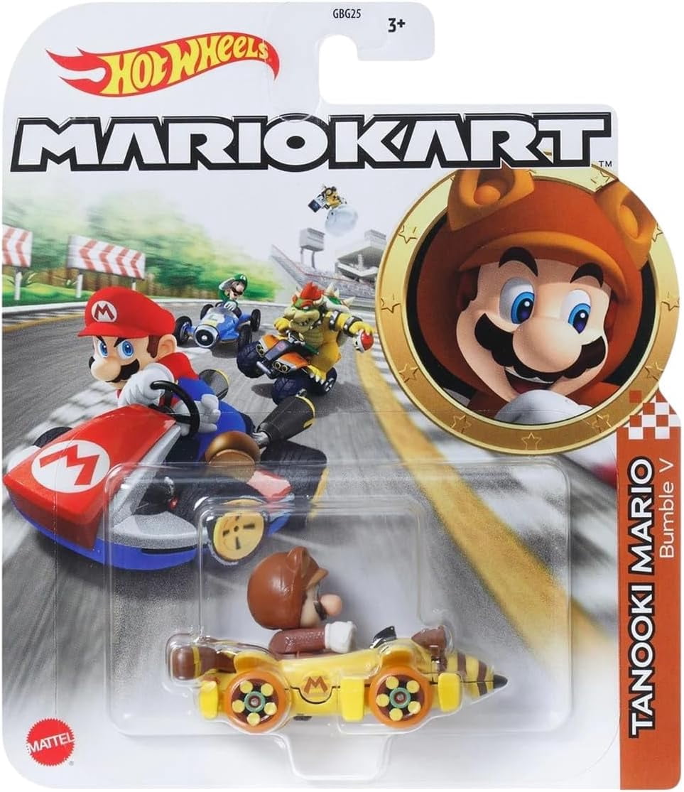 Hot Wheels Mario Kart Die-Cast Character Cars Collection Set, 7 Pack, Nintendo Gaming Collectibles GBG25-957P