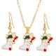 thumbnail image 5 of Conjunto de collar y aretes navideños, joyería navideña, delicado collar navideño y aretes con gancho para regalo del Día de la Madre de año Nuevo Medias Yinane  Collar y Pendientes, 5 of 8
