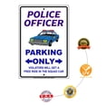 thumbnail image 5 of Police Officer Parking Only Violators Will Get Caution Novelty Notice Unique Aluminum Metal Sign 18"x24", 5 of 5