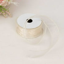 Efavormart 1 1/2" Wired Organza Ribbon For Gift Package Wrapping, Hair Bow Clips & Accessories Making, Crafting - Ivory