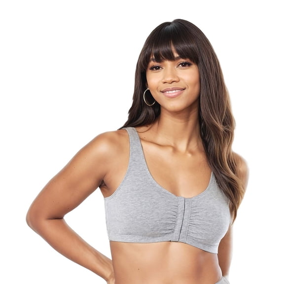 Bestform Comfortable Unlined Wireless Cotton Stretch Sports Bra with Front Closure 5006014