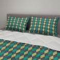 thumbnail image 2 of Hipster Comforter & Sham Bedding Set, Argyle Pattern White Dotted Lines Vintage Traditional, 3 pcs Duvet Set Microfiber Filling Quilt, 5 Sizes, Charcoal Grey Pale Green, by Ambesonne, 2 of 4