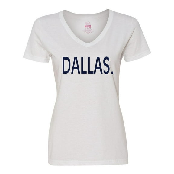 Inktastic Dallas in Blue Text Women's V-Neck T-Shirt