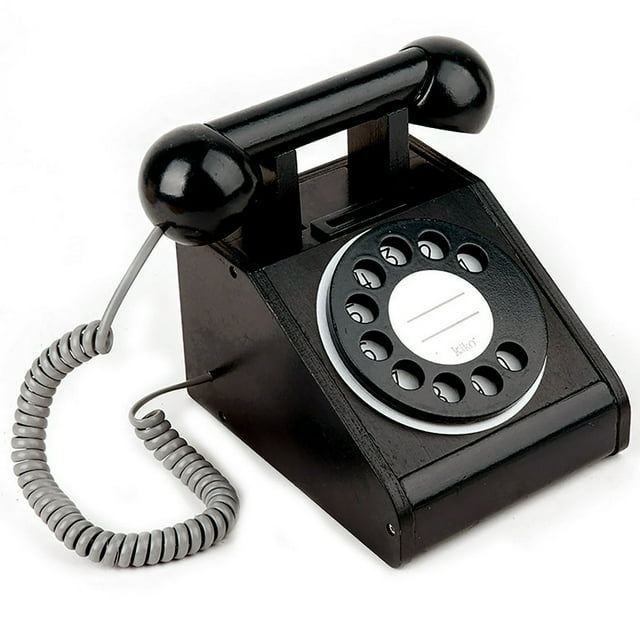 Rotary Phone Toy Retro Style Hand-eye Coordination Wear Resistant Single Line Emergency Desk Phone for Kids