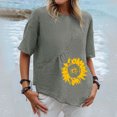 thumbnail image 1 of Ensembles pour Femmes Liquidation Tendance Été Décontracté Manches Courtes Col Rond Blouse Imprimée T-Shirt Gris m, 1 of 4