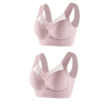 Xiaoxatg 2PC Women s Large Strapless Lace Tank Top Underwear Thin Side Fold Side Gather Adjustable Bra Sports Bra Seamless