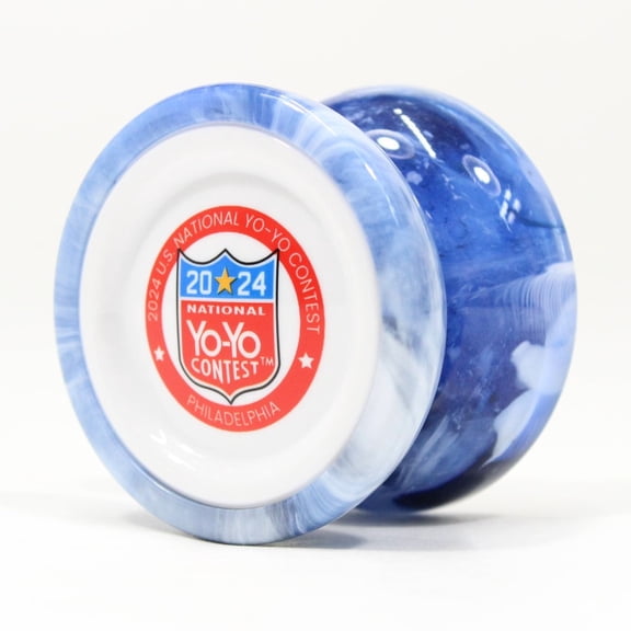 Duncan Freehand ONE Yo-Yo - Iconic Butterfly Shape - Polycarbonate YoYo (US Nationals 2024 Blue White Swirl)