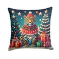 thumbnail image 2 of Leopard Christmas Fabric Decorative Pillow 18 in x 18 in, 2 of 3