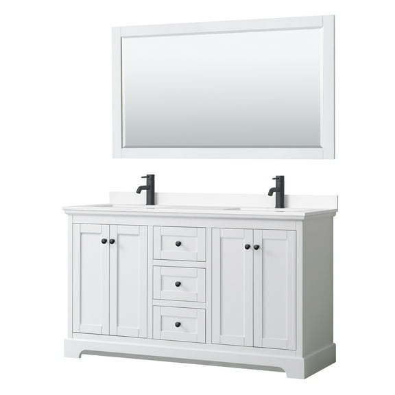 Wyndham Collection Wcv232360d-Vca-M58 Avery 60" Free Standing Double Basin Vanity Set -