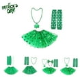 thumbnail image 1 of Fiudx Conjunto de Disfraz para El Día de San Patricio: Falda Tutú Verde con Lentejuelas de Trébol, Collar de Cuentas, Diadema con Lazo, Mangas Verdes, Accesorios para Festivales, Talla de Adulto, Con, 1 of 7
