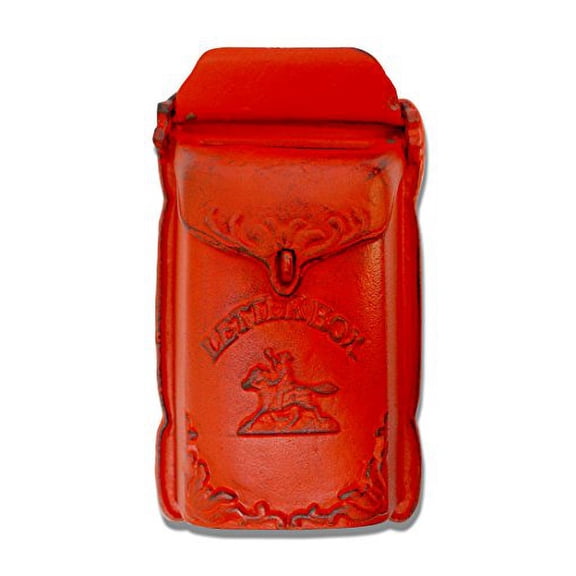 NACH Cara Vintage Lockable Mailbox, Wall Mount Mailboxes for Outside, Antique Metal Mailbox with Lock, Rust Resistant Mail Holder, 7.6 x 3 x 12.8 in, Red, DY-2913RD