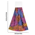 thumbnail image 2 of Haosy 2 Pack Kitchen Wash Cloths with Hanging Loops Absorbent Absorbent Quick Drying Hand Towels, Colorful Palm Leaf, 2 of 7