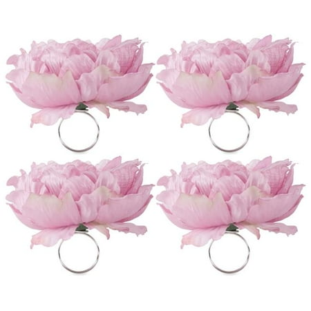 

Peony Flower Napkin Ring - Set of 4