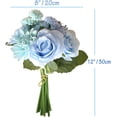 thumbnail image 2 of Artificial Flower Bouquet 2pcs 12 Inch Wedding Bouquet for Bridal Bridesmaid Home Décor DIY Floral Arrangement(Light Blue), 2 of 5