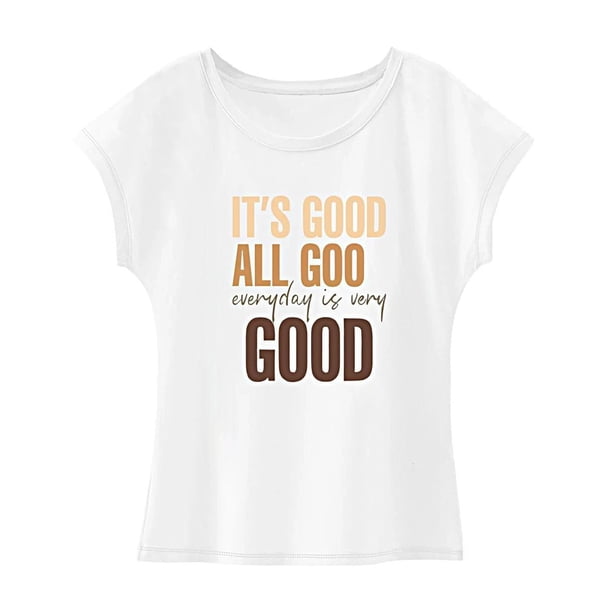 Camiseta para mujer verano cómoda camiseta femenina con cuello redondo para desplazamientos en la calle S