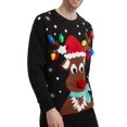 thumbnail image 2 of Men's Christmas Rudolph Reindeer Holiday Festive Knitted Sweater Cardigan Cute Ugly Pullover Jumper, 2 of 6