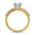 thumbnail image 4 of Diamond-Capitals 2.25 Carat Round Cut Aquamarine Gemstone Shiny Engagement Ring for her Solid 14K Yellow Gold Size 4, 4 of 7