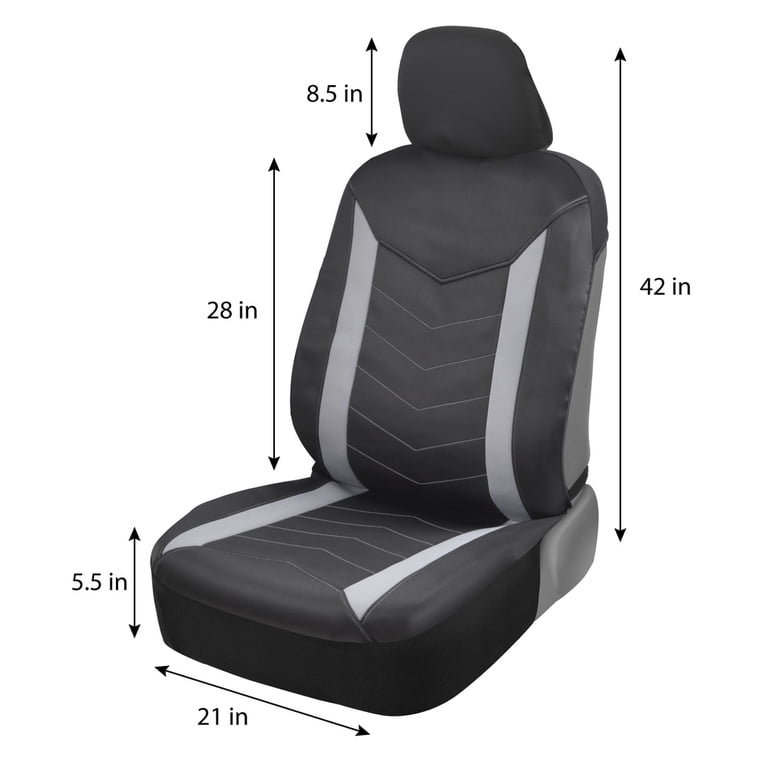 Motor Trend Neoprene Front Seat Covers, Black & Gray Stitched photo 7