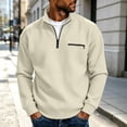 thumbnail image 2 of Daweinan Men's Quarter Zip Pullover Waffle Stand Collar Long Sleeve Pullover Sweatshirt with Zipper Chest Design Casual Loose Fit Athletic Workout Top, 2 of 6