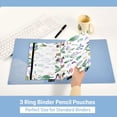 thumbnail image 5 of Flowers Lavender Leaves Cactus 2 Pack Pencil Pouches Zipper Pencil Case 3 Ring Pencil Pouch Cosmetic Bag, 5 of 6
