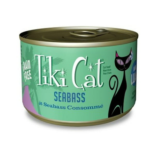 (8 Pack) Tiki Cat Oahu Luau Seabass Wet Cat Food, 6 oz. Cans Walmart