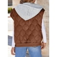 thumbnail image 6 of SHEWIN Puffer Vest for Women Cropped Hooded Zip Up Quilted Sleeveless Jackets Fall Lightweight Coat with Pockets, 6 of 9